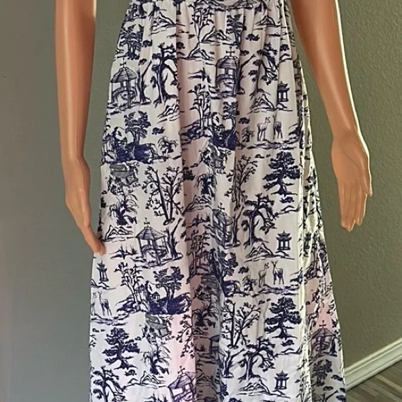 Few Moda o.p.t Classic Dress Blue Toile - Picture 9 of 9